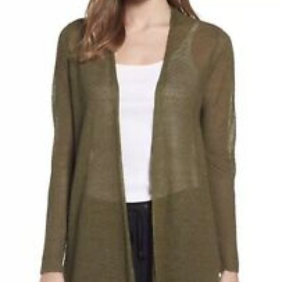 Eileen Fisher Simple Sheer Hemp Cardigan Sweater